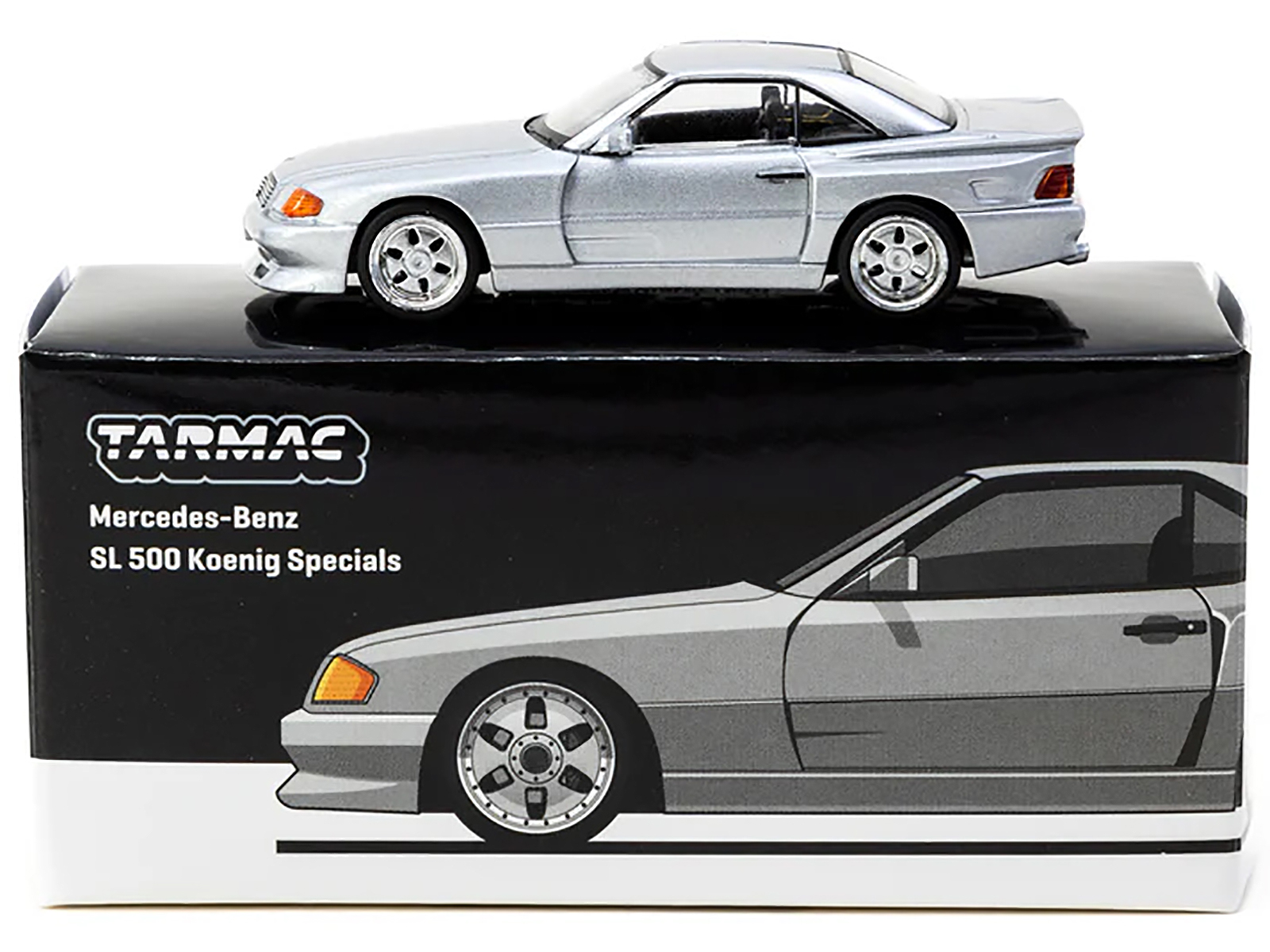 Mercedes-Benz SL 500 Koenig Specials Silver Metallic "Global64" Series 1/64 Diecast Model by Tarmac Works