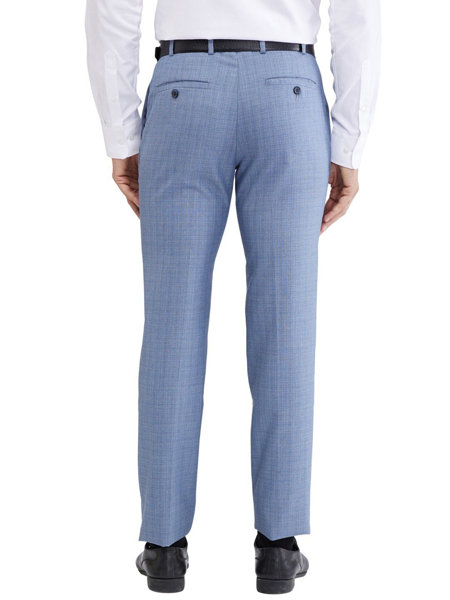 Raymond Blue Slim Fit Checks Trousers