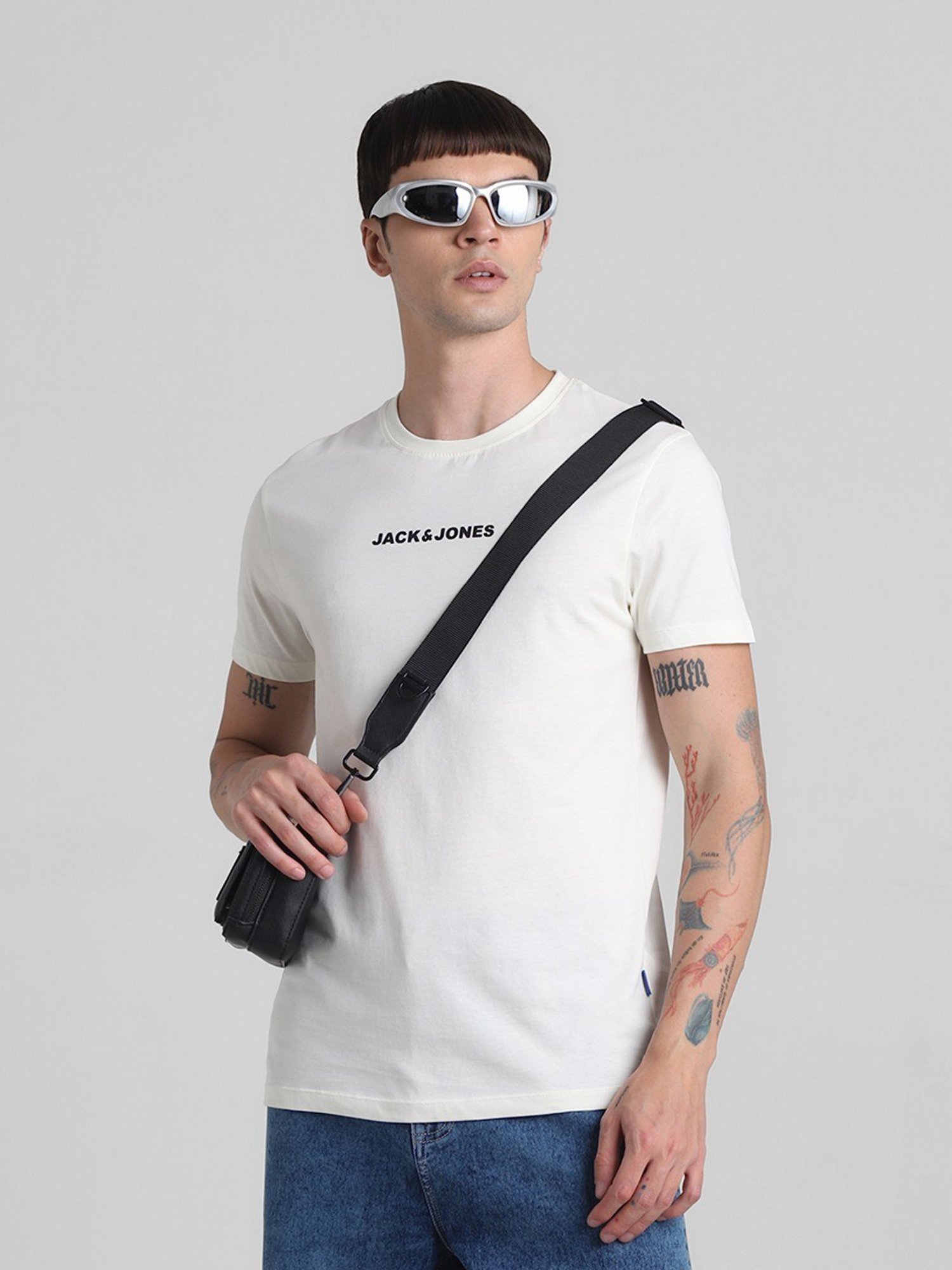 Jack & Jones Star White Cotton Slim Fit T-Shirt