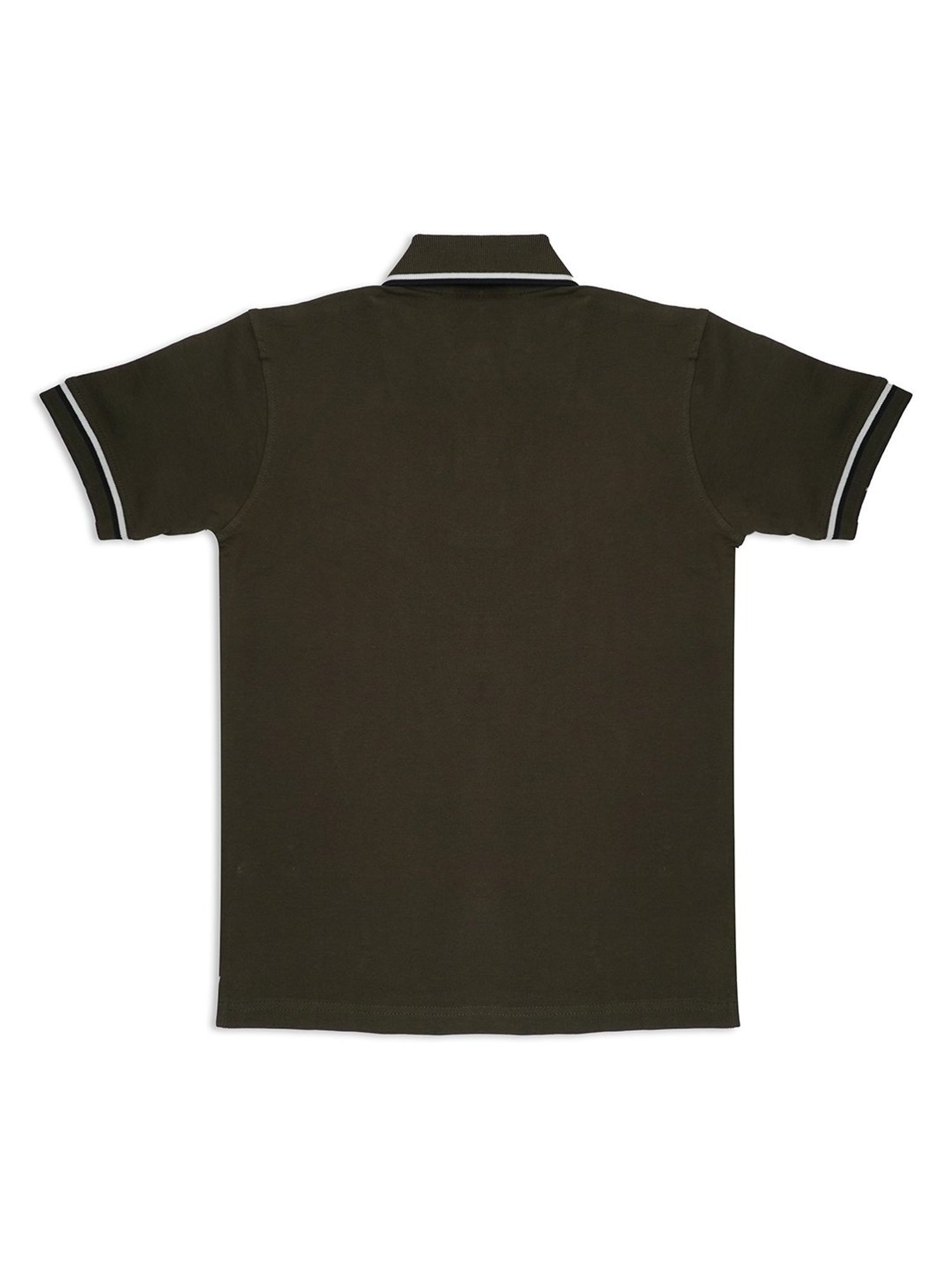 Cavio Kids Olive Solid Polo T-Shirt