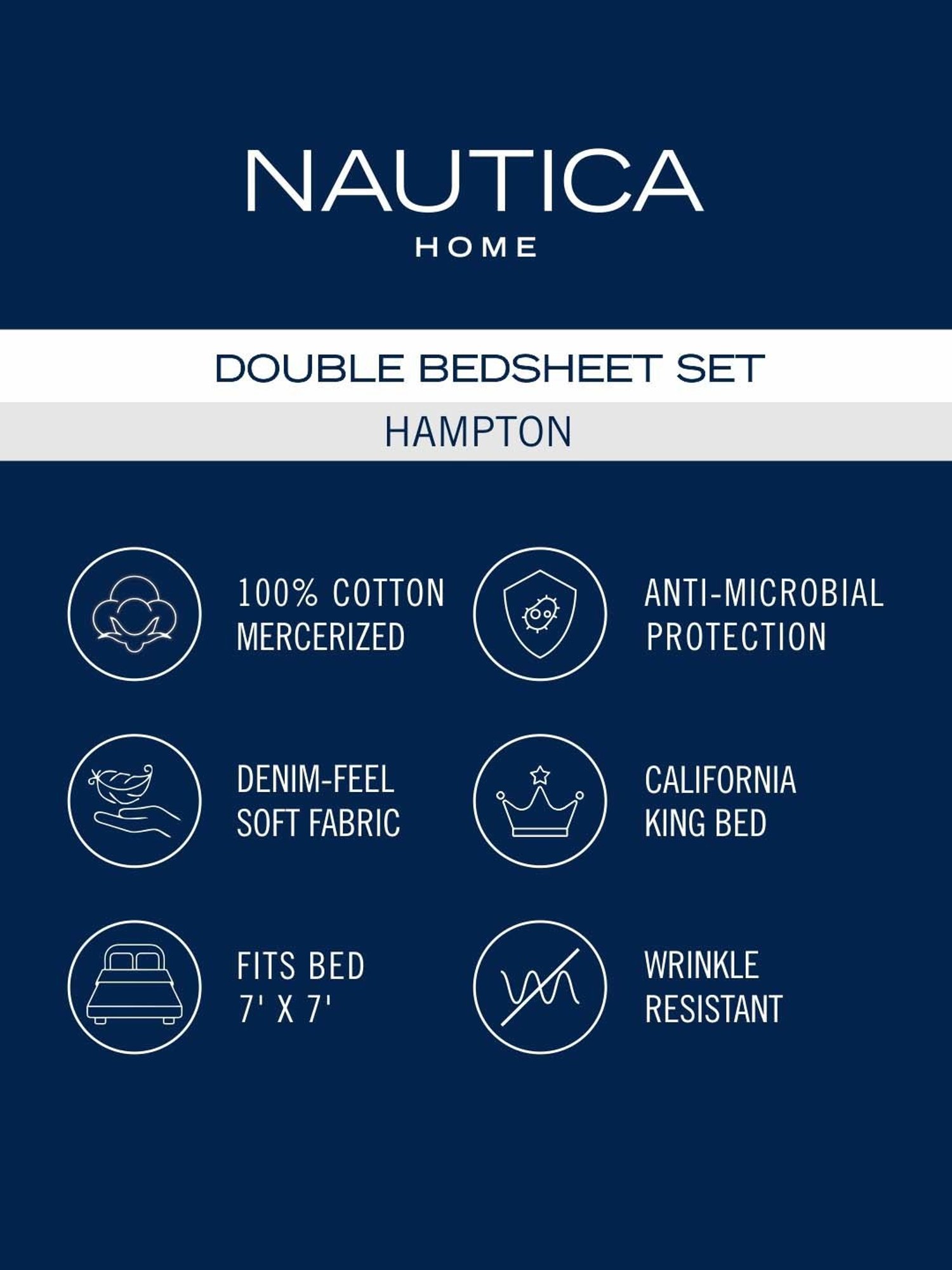 House This Juniper Blue Cotton 600 TC Double Size Bedsheet With Pillow Covers