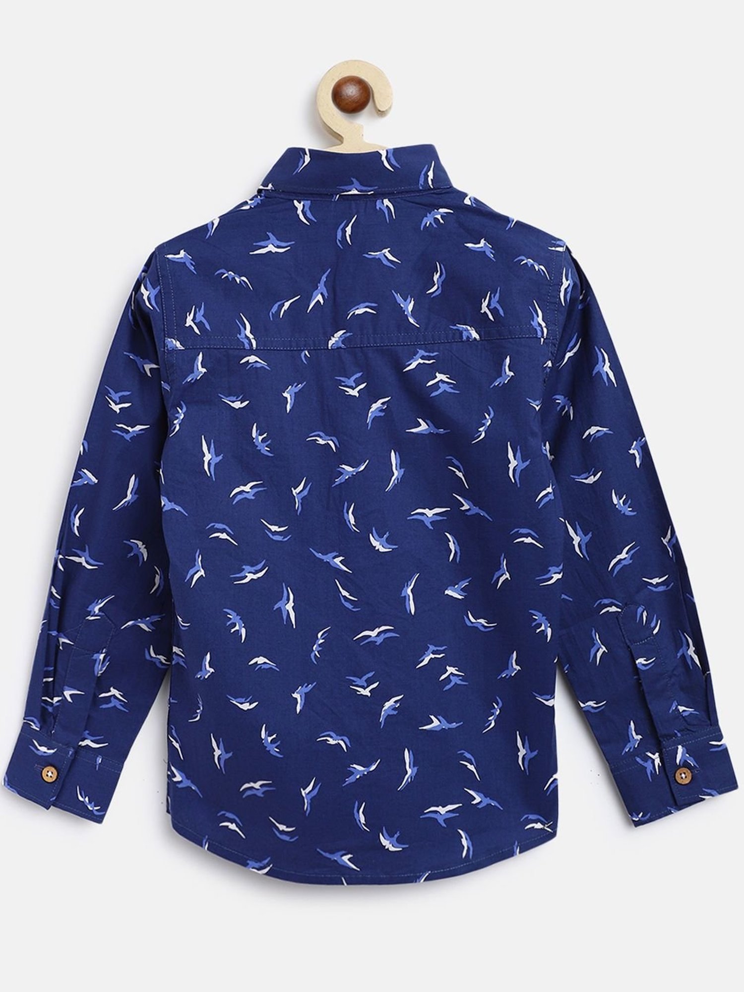 Tales & Stories Kids Navy Cotton Printed Full Sleeves Shirt