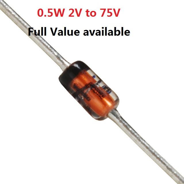 0.5W 10V 100pcs 1/2W Zener diode DO-35 BZX55C2V2 2V 2.2/2.4/2.7/3/3.3/3.6/3.9/4.3/4.7/5.1/5.6/6.2/6.8/7.5/8.2/9.1/V 10V 11V 12V 13V 15V