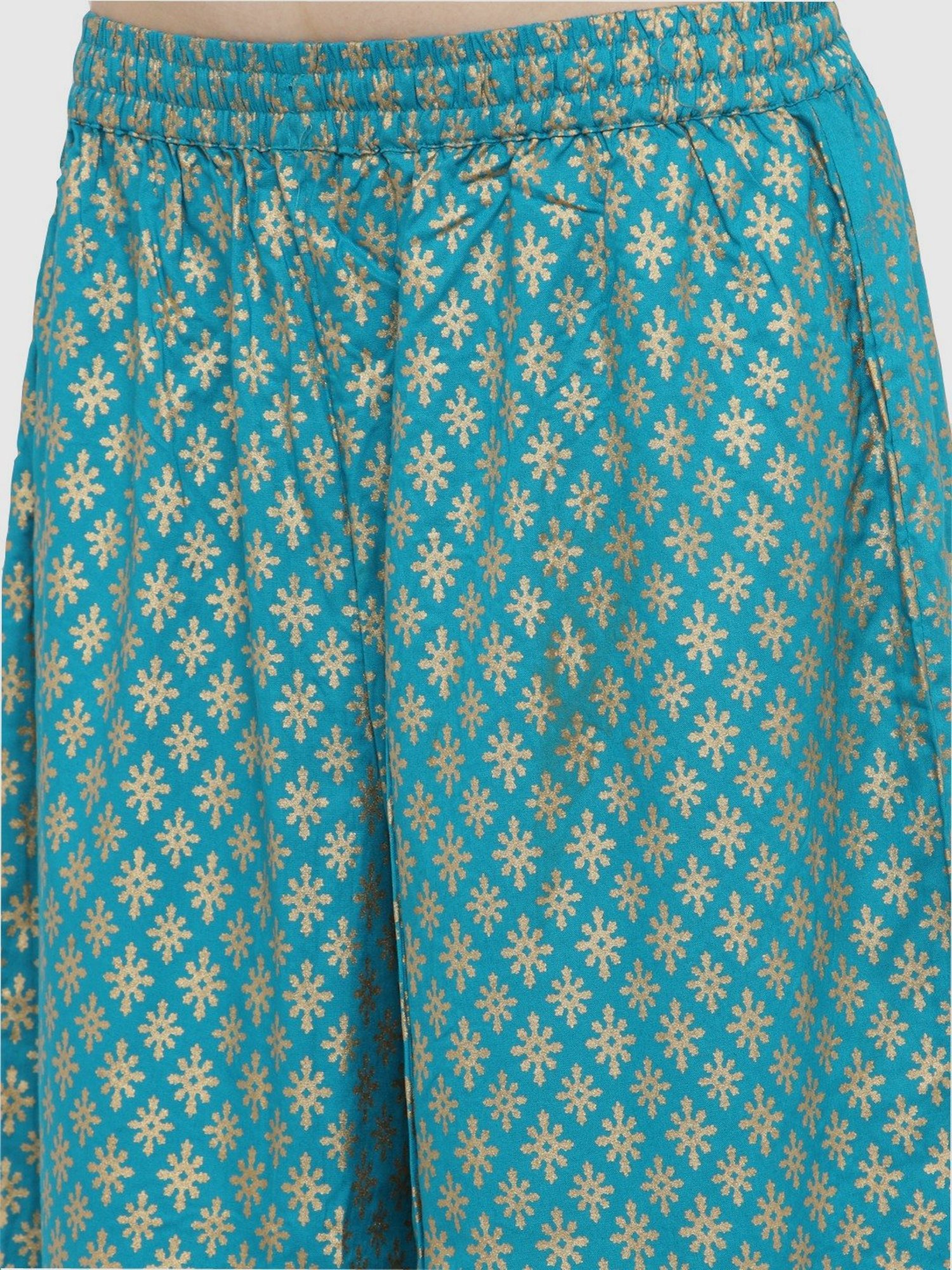KSUT Teal Green Printed Palazzos