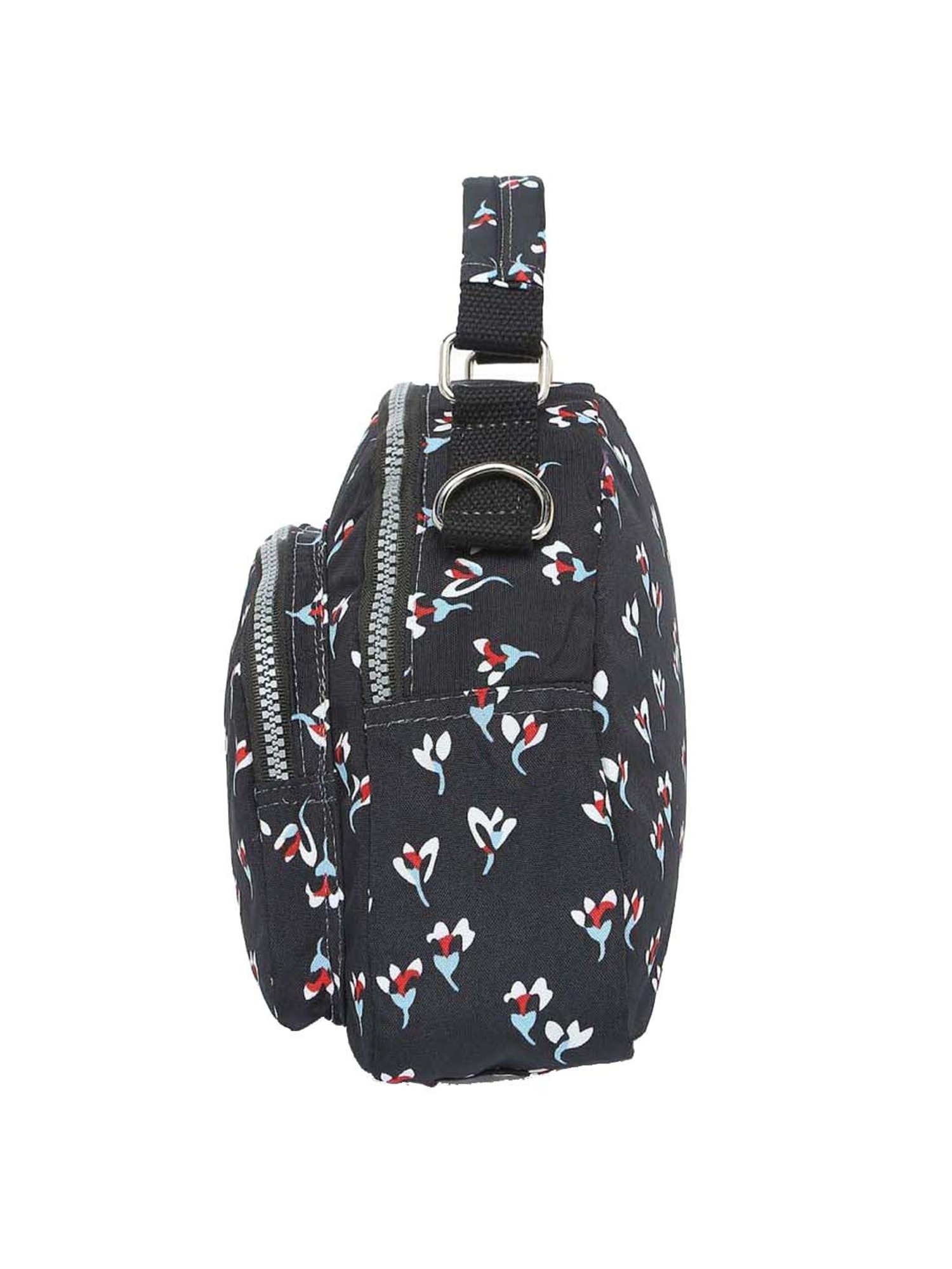 Baomi Black Printed Medium Cross Body Bag