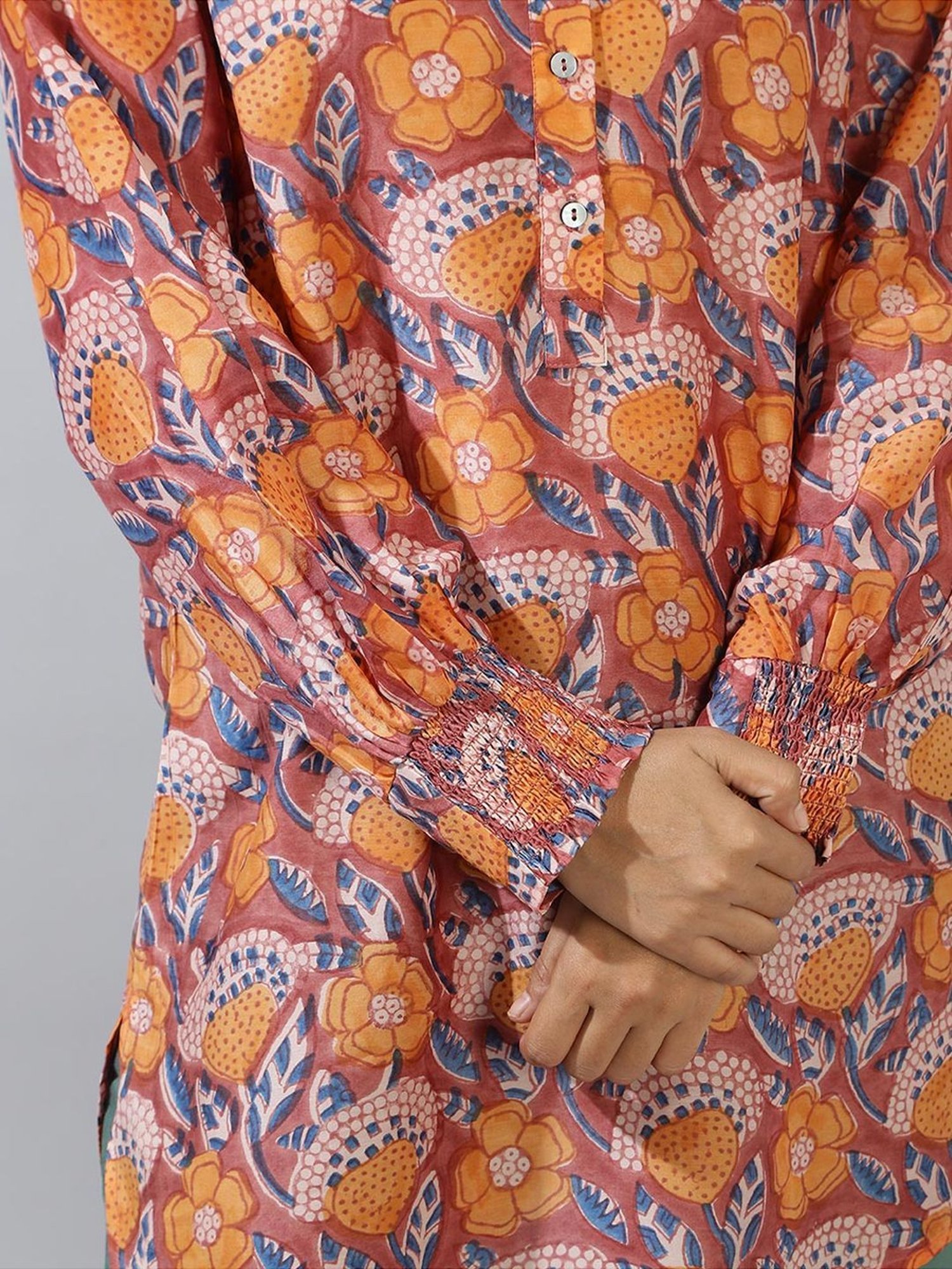 Fabindia Orange Printed Tunic