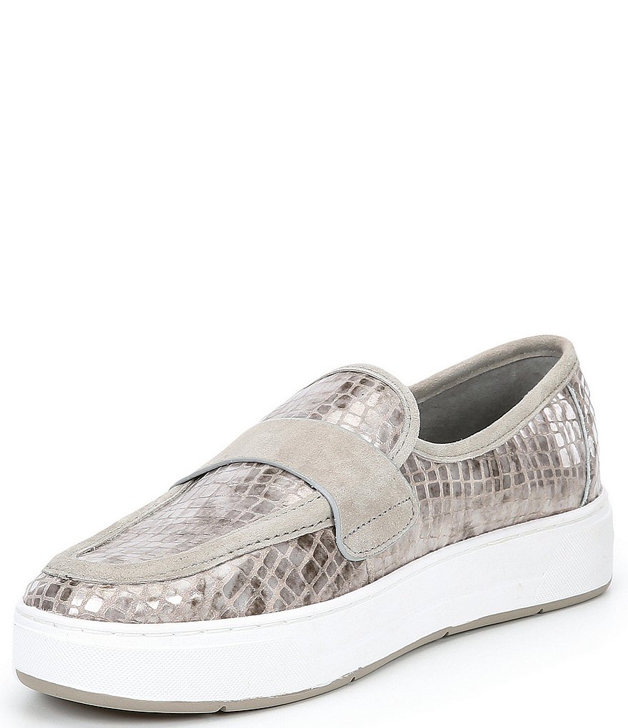 Donald Pliner Richie Metallic Croco Print Sneaker Loafers