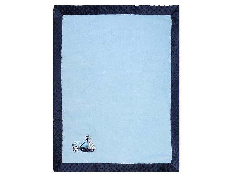 Bacati - Little Sailor Boat Embroidered Blanket