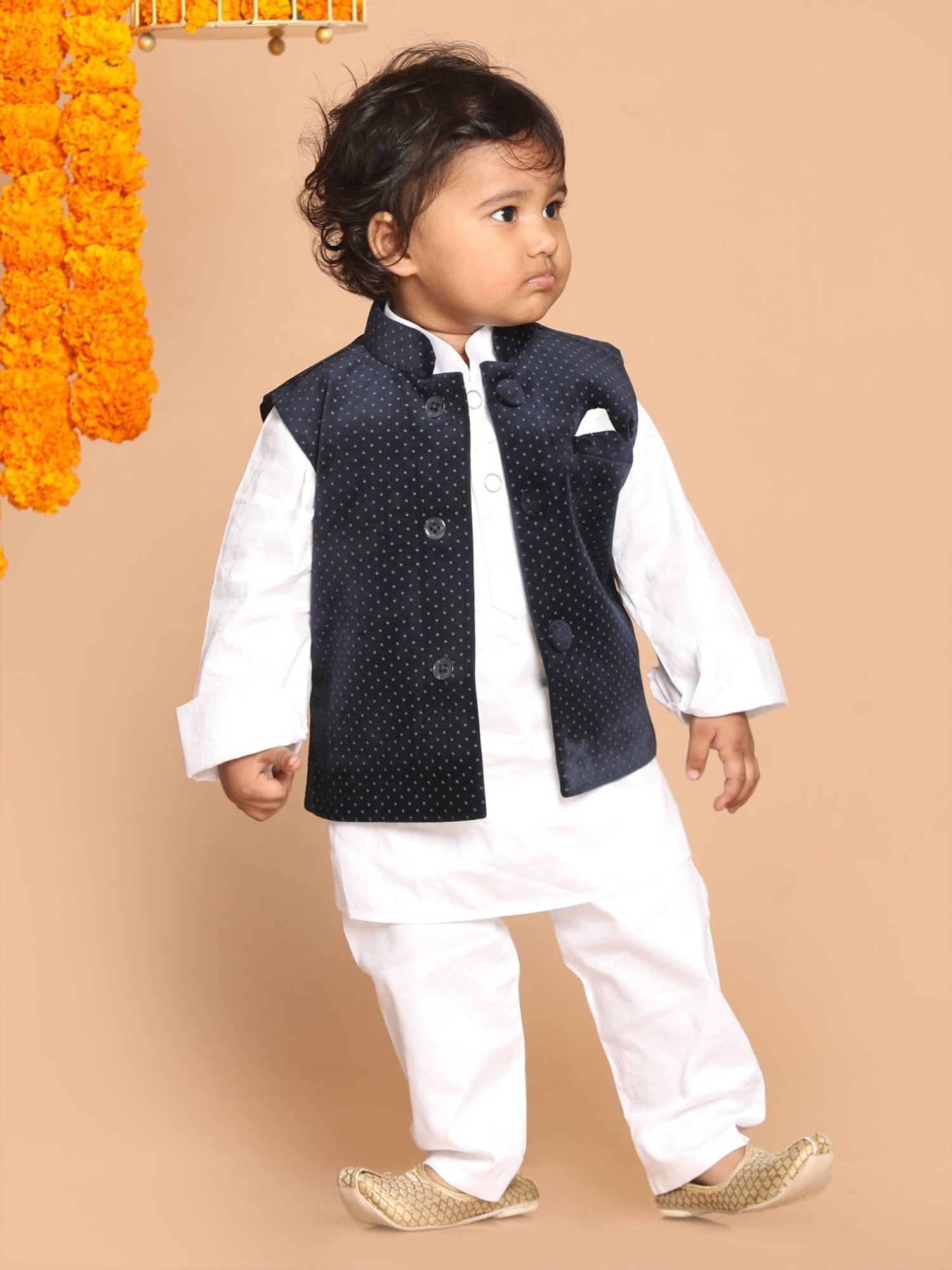 VASTRAMAY SISHU Blue Printed Nehru Jacket