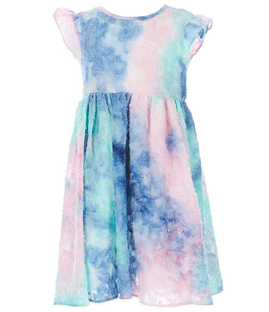 Pippa & Julie Little Girls 2T-6X Flutter-Sleeve Tie-Dye Chiffon Float Dress