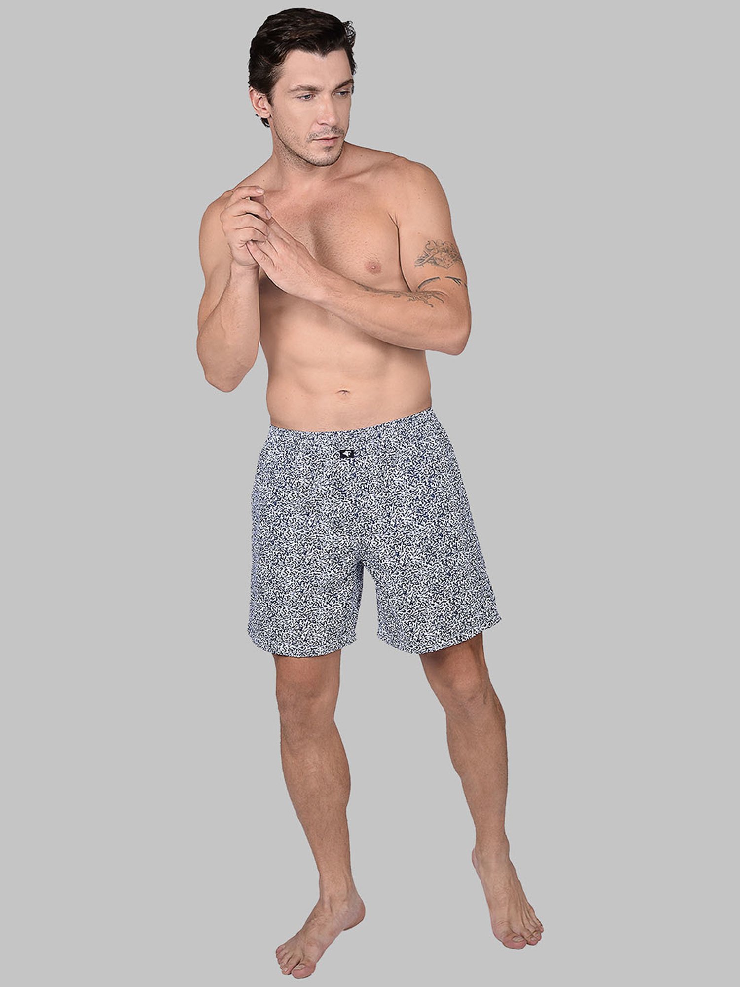 Frenchie White Relaxed Fit Printed Boxers