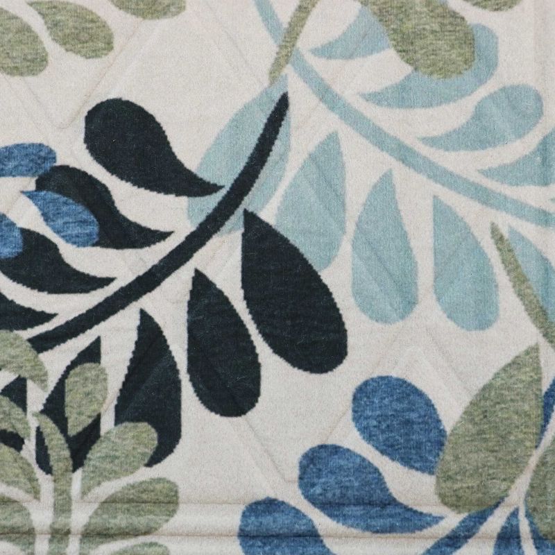 1'11"x2'11" Rectangle Pressed or Molded Leaf Accent Rug Off-White - Sunnydaze Decor