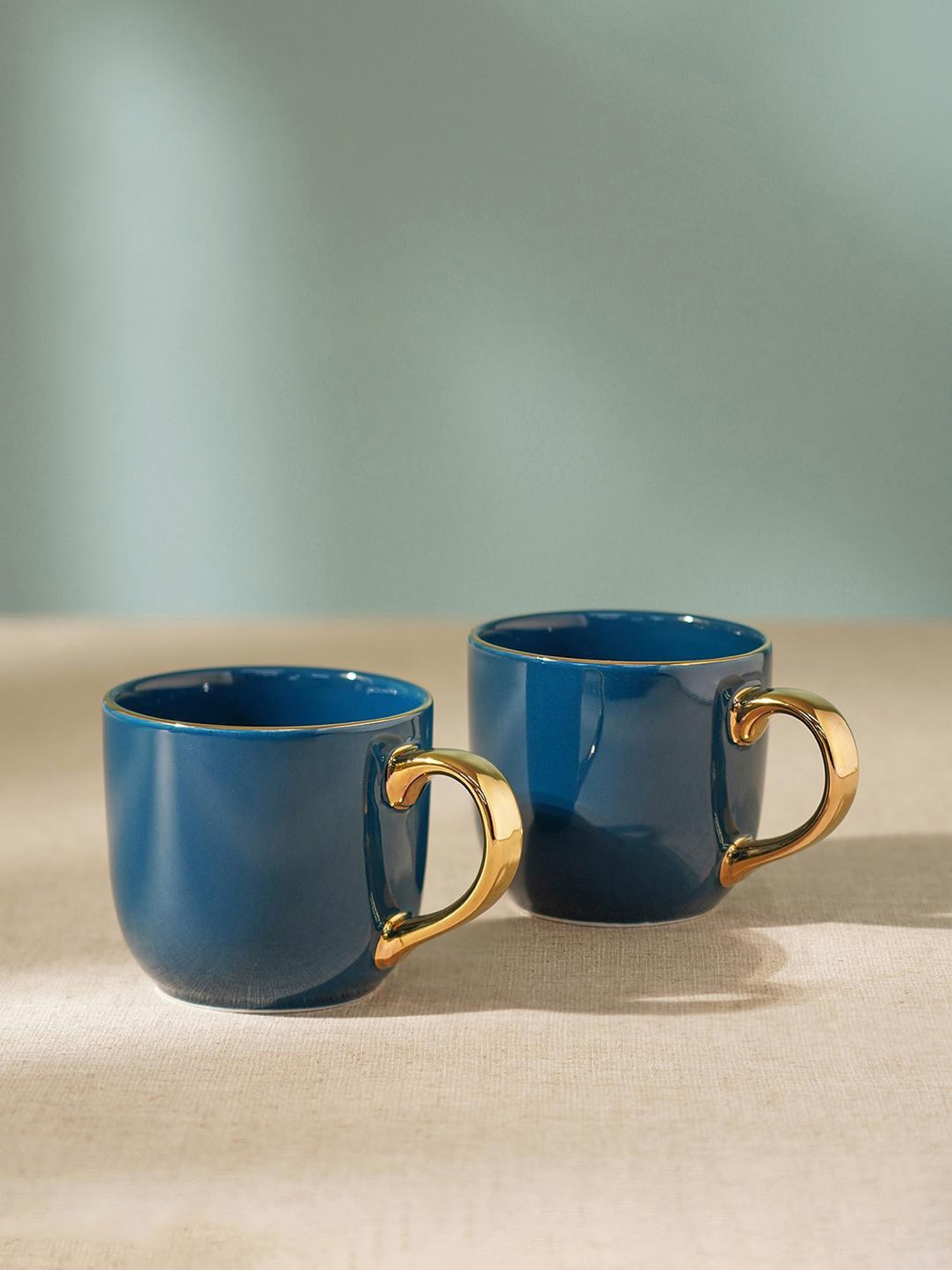 Femora Black Ceramic Coffee Mugs (0.36 L) - Set of 4