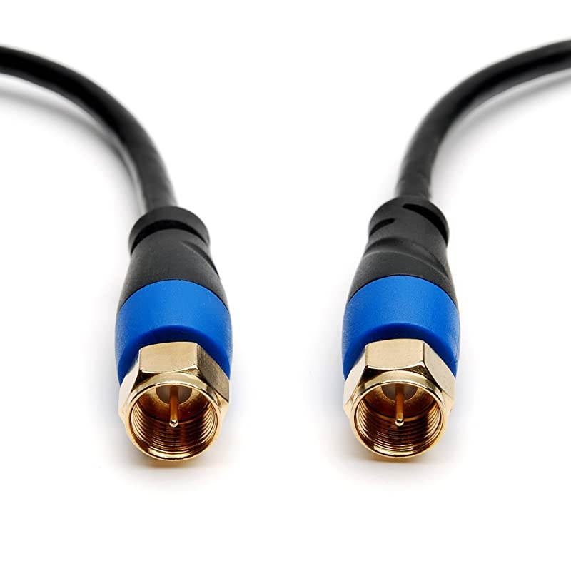 Coaxial Digital AudioVideo TV Antenna Cable 6FT F Male ConnectorsTriple Shielded