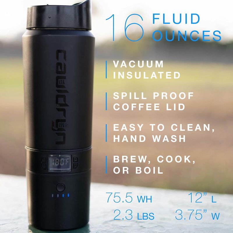 Cauldryn Fyre Mobile 2.0 Smart Mug with 20 Hour Battery, Heated Travel Mug with Bluetooth App Control, 16 Ounce