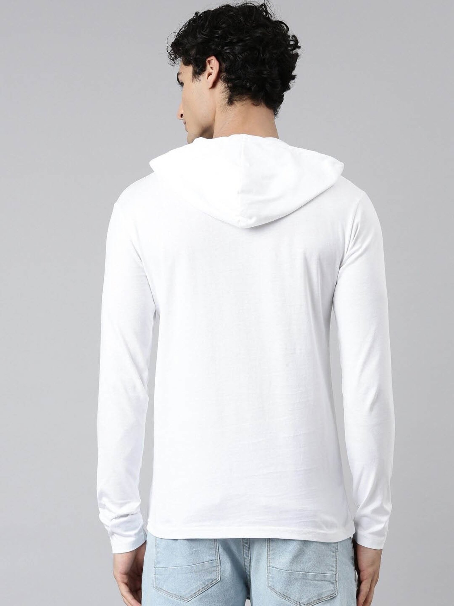 Kryptic White Regular Fit Hooded T-Shirt