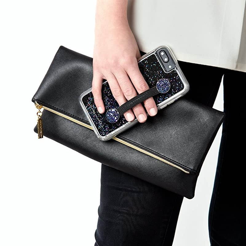 STRAPS Sparkly Phone Grip Phone Strap Black Glitter