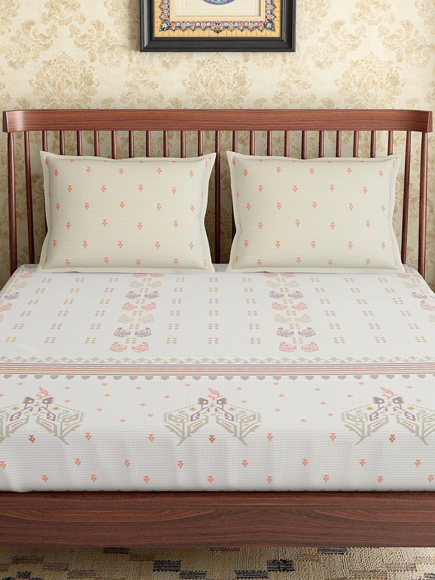 Maspar Purple 100% Cotton 200 TC Bed Sheet Set