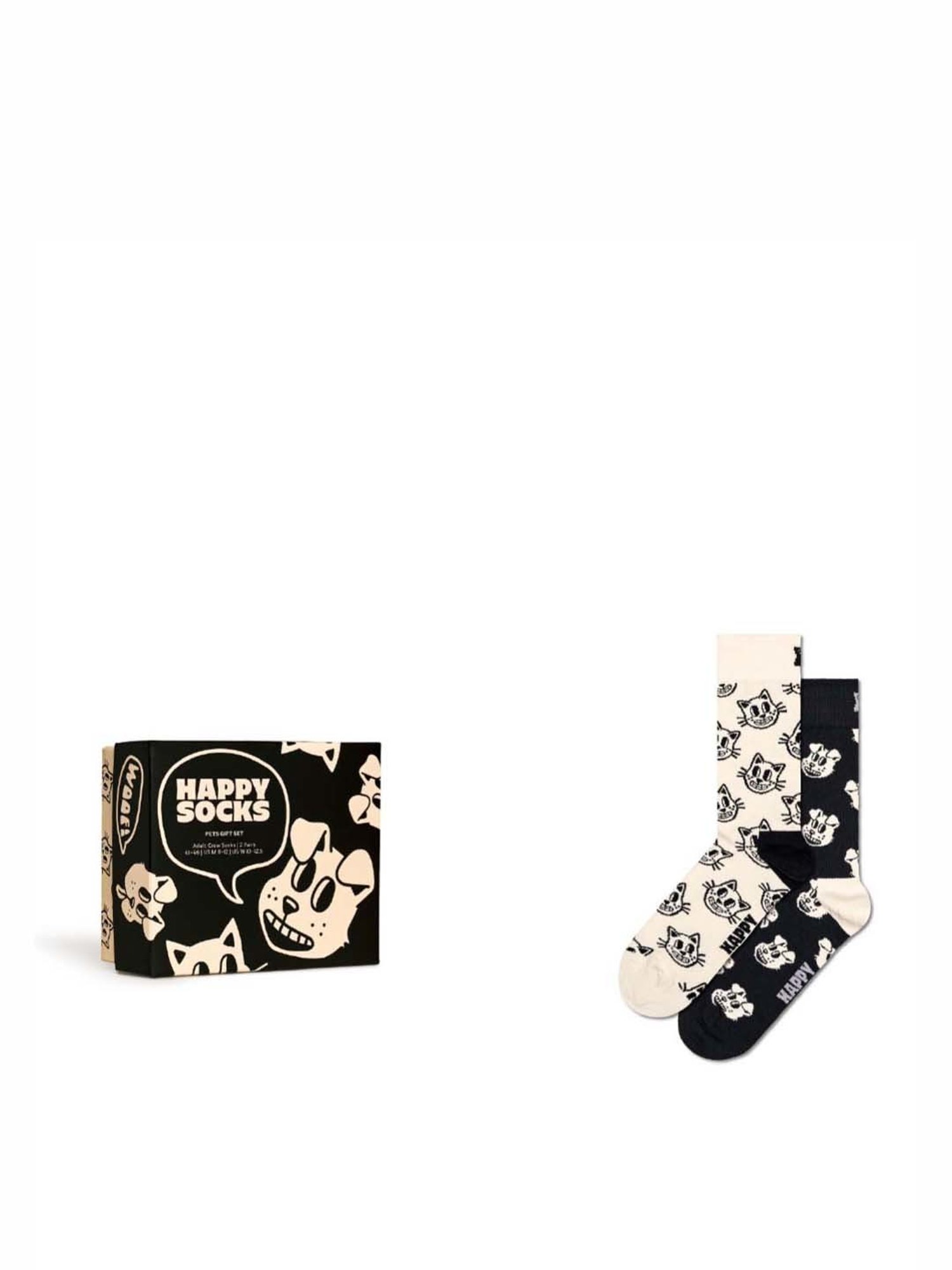 Happy Socks Pets Multicolor Cotton Printed Socks (41-46) - Pack of 2