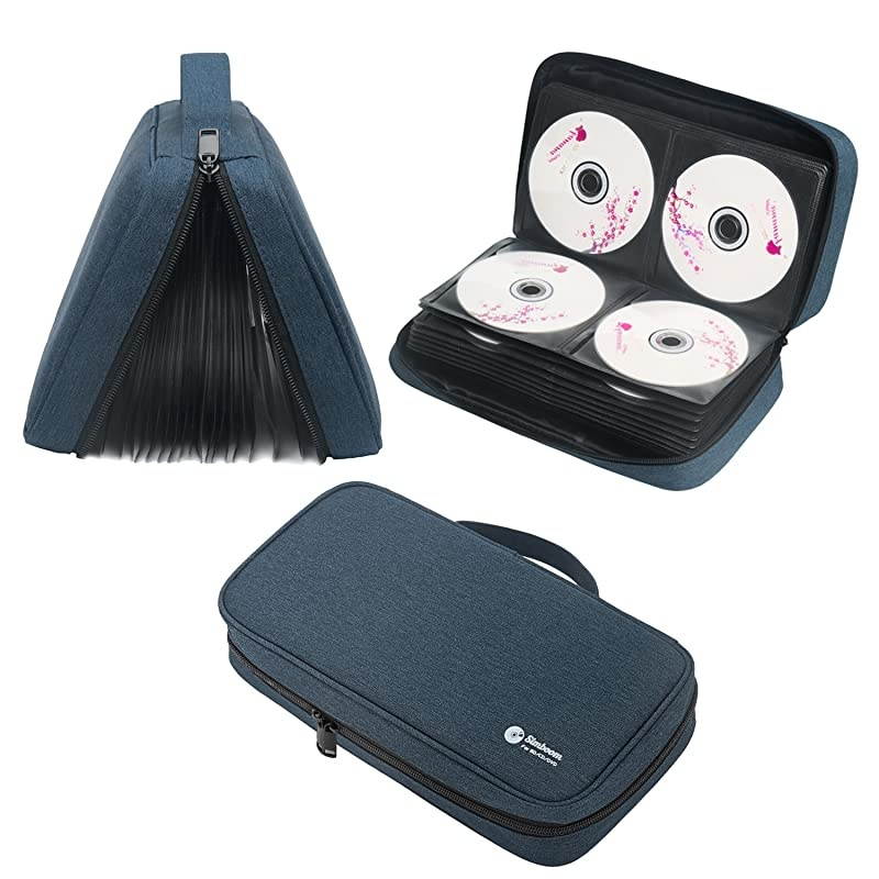 CDDVD Disc Storage Wallet 96 Capacity Portable CD Bag Storage Booklet for Car Home Office and Travel Dark Blue