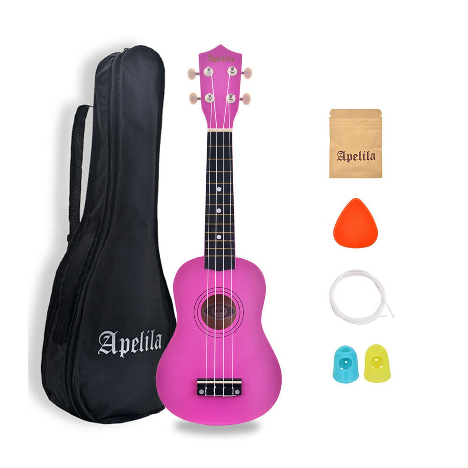 21" Soprano Ukulele Acoustic Guitar Hawaii Music Instrument Beginner Pink