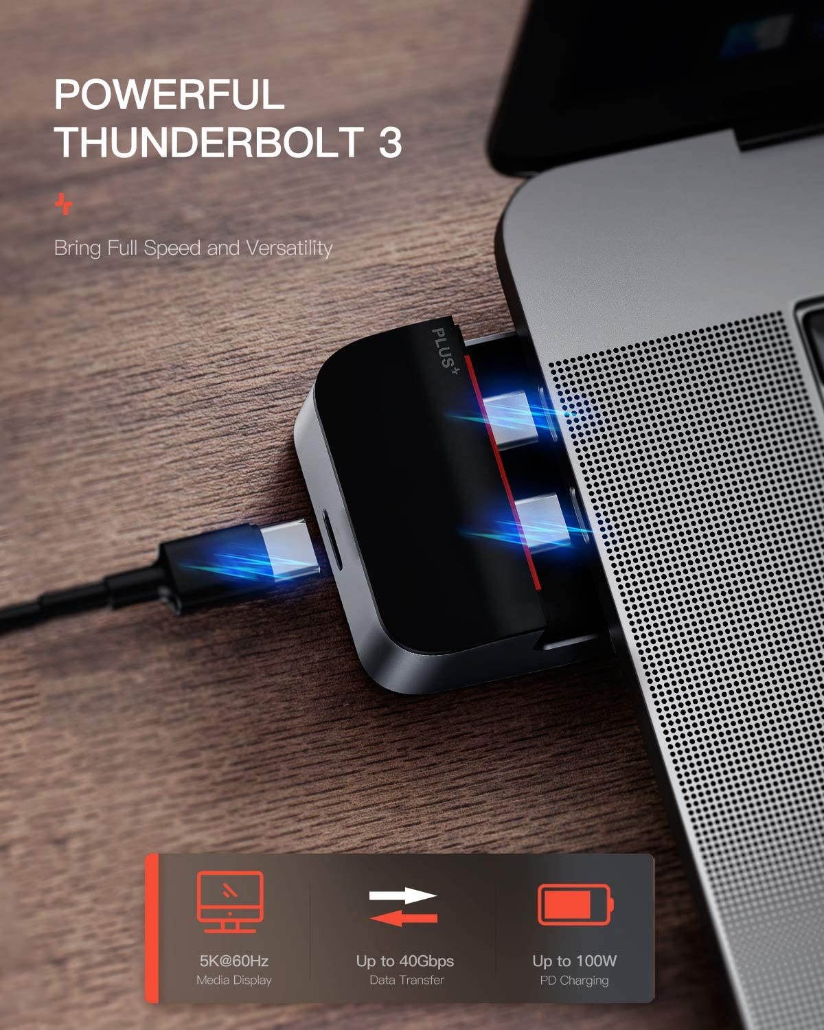 Baseus USB C Hub Adapter for MacBook Pro 2020/2019/2018/2017, 9-in-1 USB Type C Hub Dongle with 2 Thunderbolt 3 Ports(40Gbps), 4K HDMI, RJ45 Ethernet, USB-C Data Port, 3 USB 3.0 and Audio