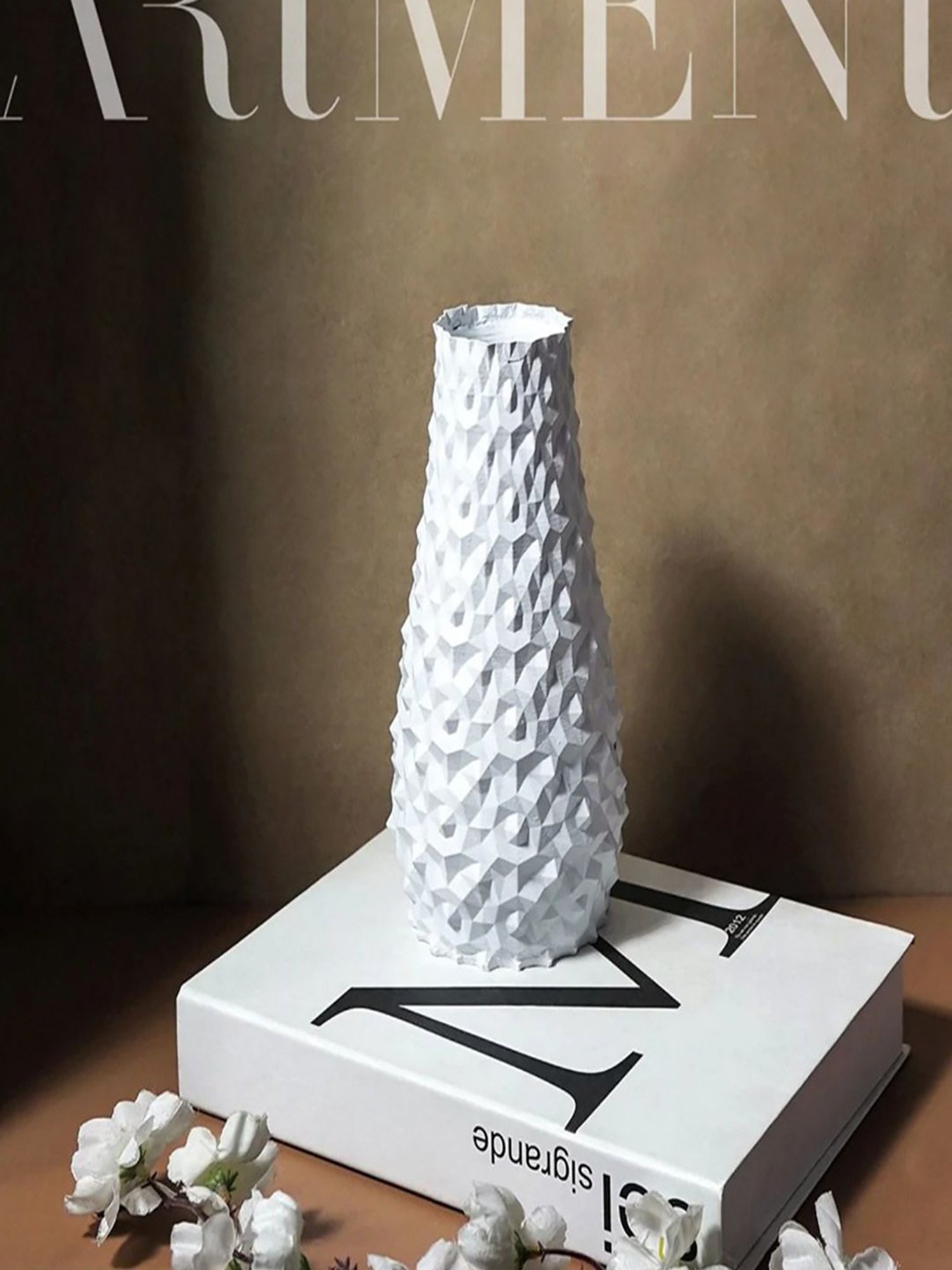 The Artment White Resin Surreal 3D Pine Cone Vase