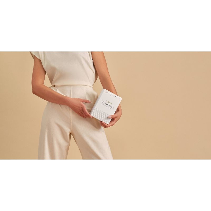 Cora Organic Cotton Super Absorbency Overnight Pads for Periods - 28ct