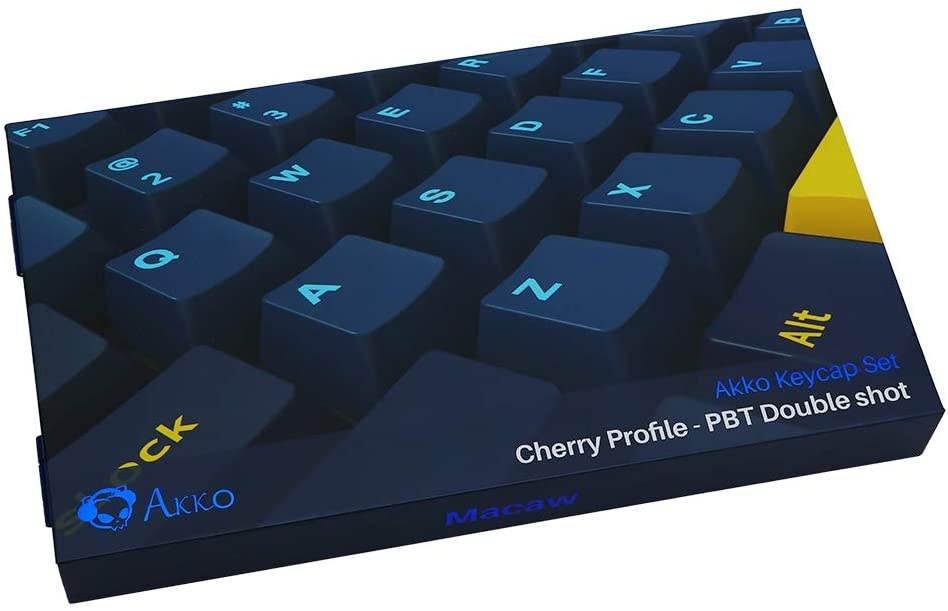 EPOMAKER AKKO Macaw 157 Keys Double-Shot PBT Cherry Profile Full Keycaps Set, with Custom Storage Box for Mechanical Keyboard Replacement (Macaw Keycaps)