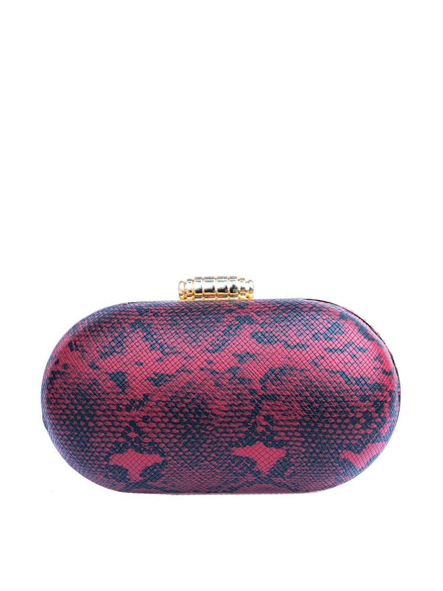 NR by Nidhi Rathi Maroon Fabric Clutch