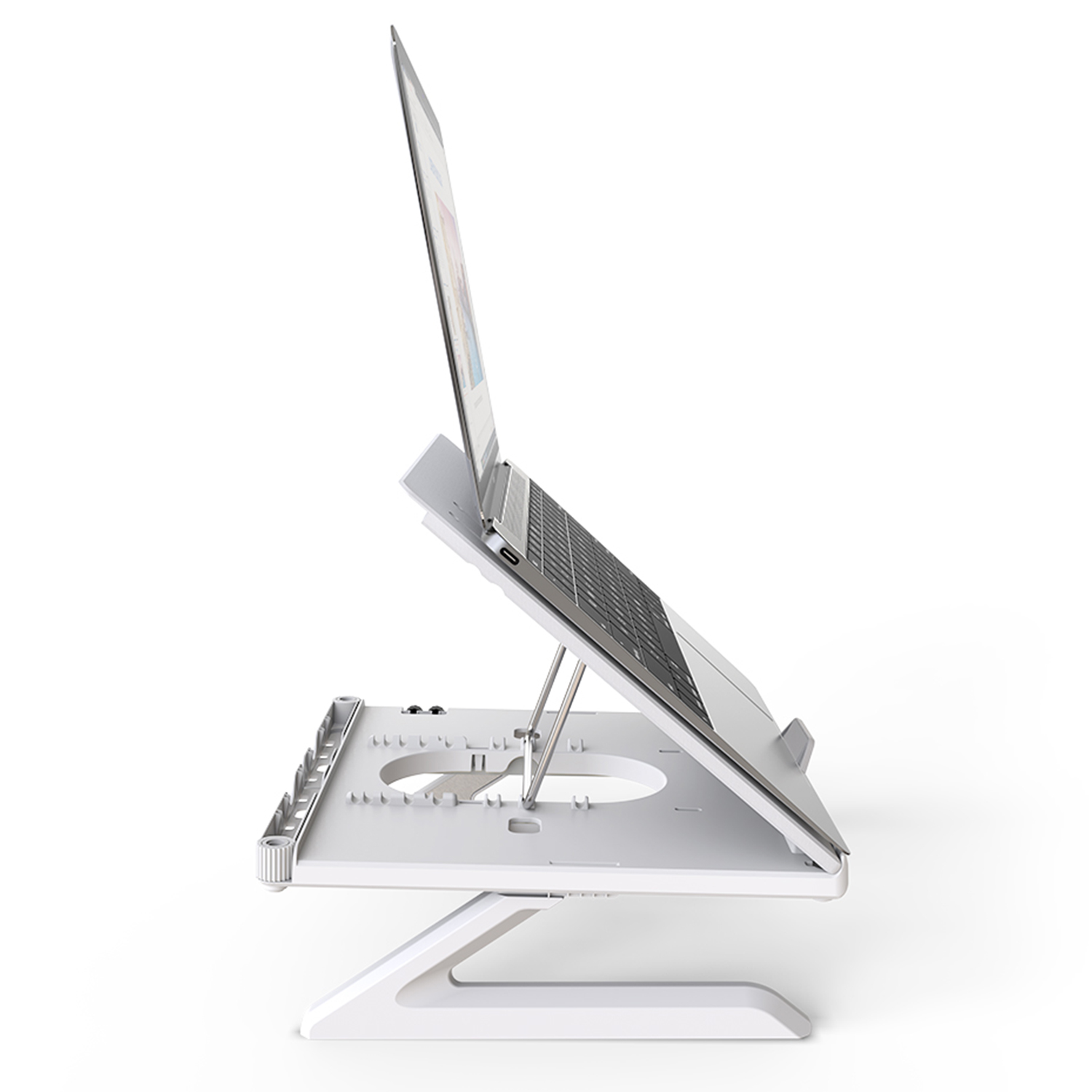 OImaster Laptop Stand Adjustable Computer Stand Patented, Multi-Angle Stand Portable Foldable Laptop Riser Phone Stand Notebook Holder Compatible for MacBook, Air, Pro, Surface 9-15.6&rdquo;Laptop Black