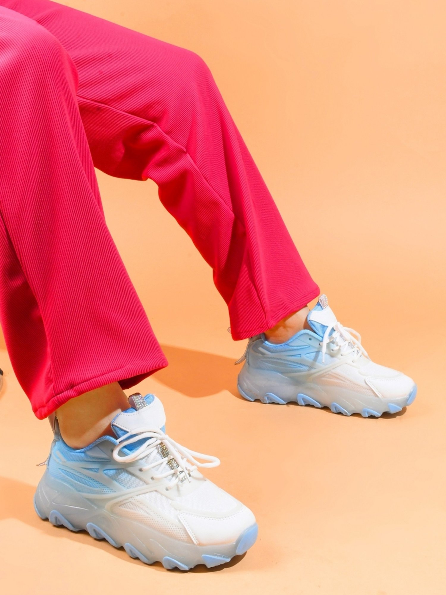 The White Pole Women's Blue Casual Sneakers