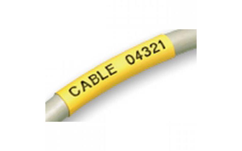 Dymo Heat Shrink Tube Label - 0.37" Width x 5' Length - Rectangle - Polyolefin - Thermal Transfer - Yellow