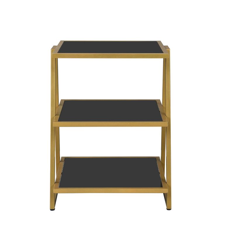 Garrity Accent Table Black Glass/Gold - Carolina Chair & Table