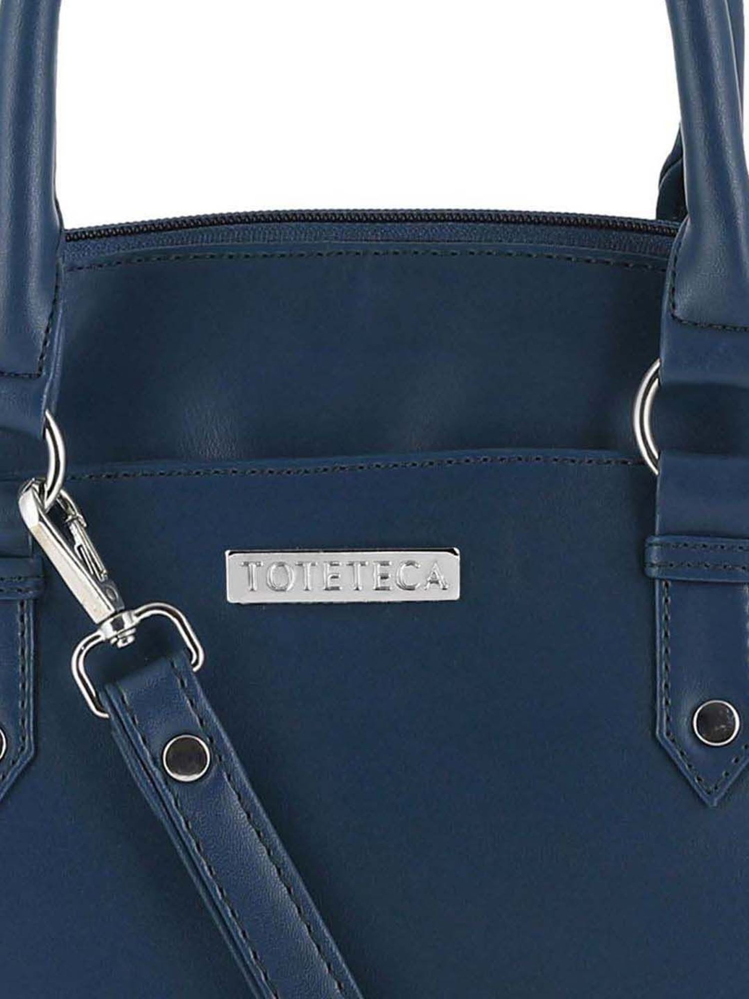 Toteteca Blue Solid Medium Handbag
