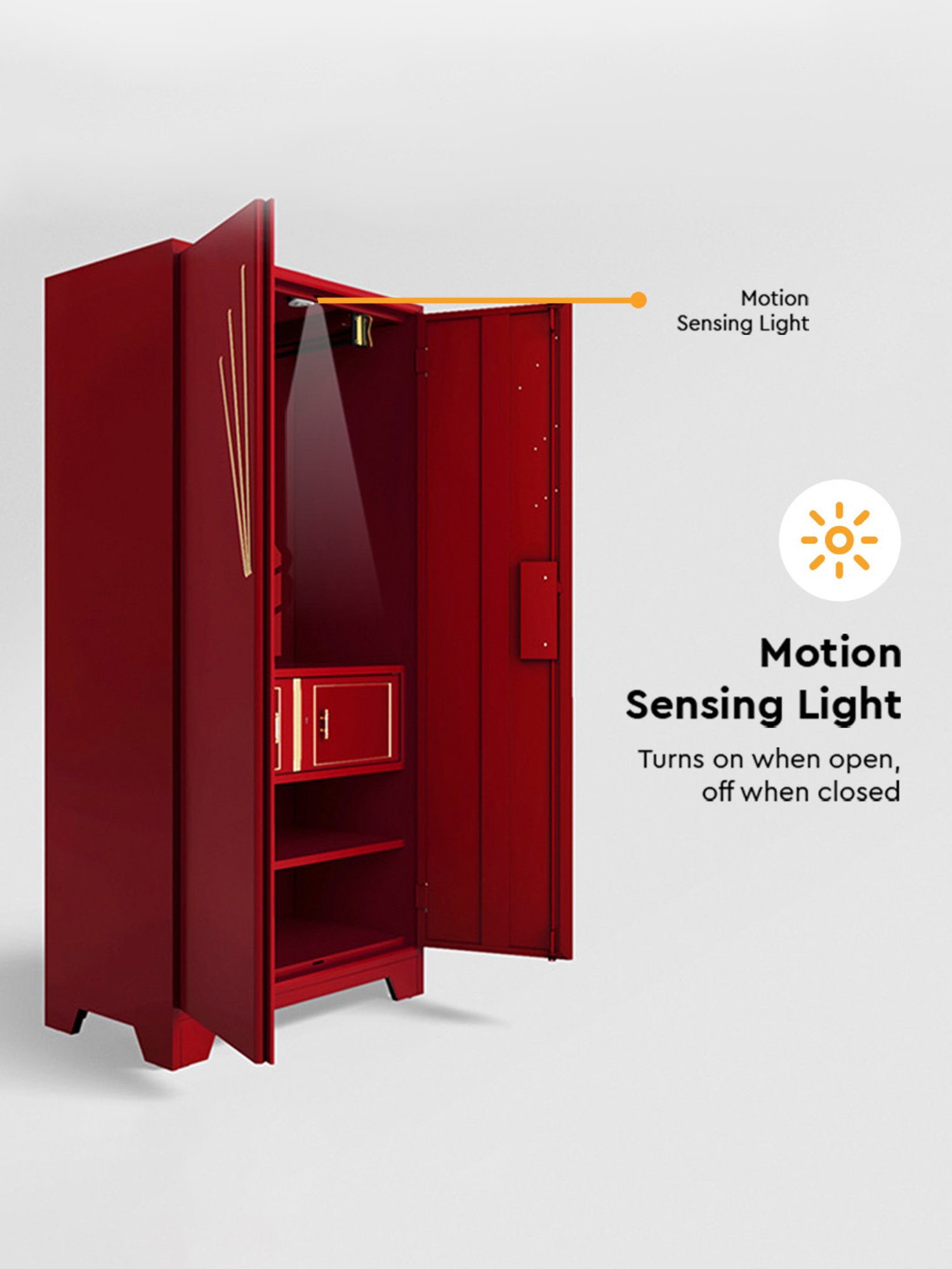 Godrej Interio Centurion 2-Door Steel Almirah, Burgundy (1-Year Warranty, 1 Locker)