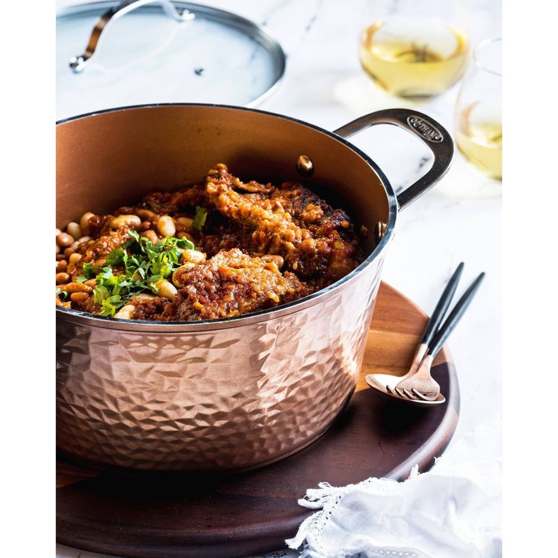 Gotham Steel Hammered Copper 5qt Sauce Pan with Lid