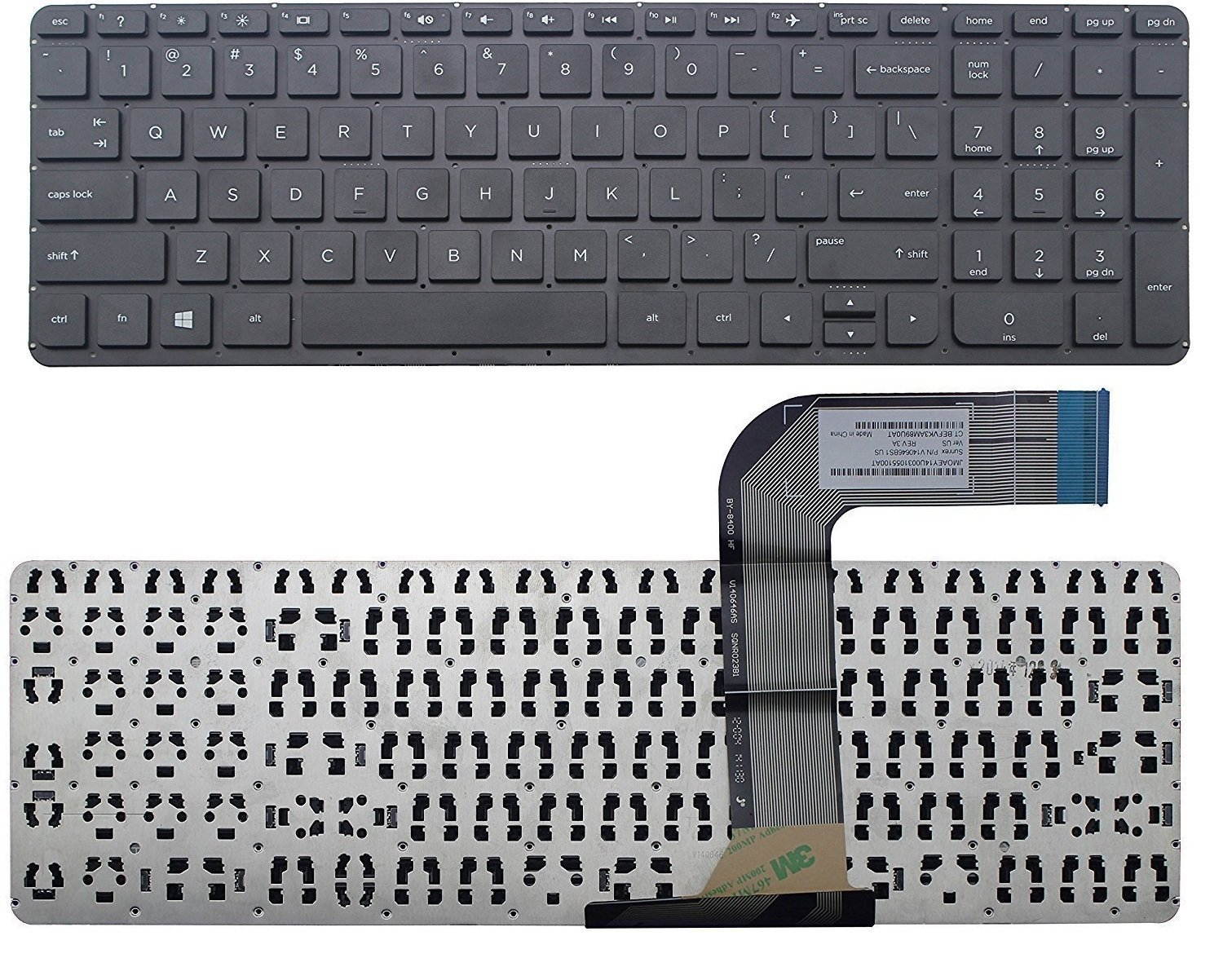 New US Black Keyboard without Frame For HP Pavilion 15-P 15-P000 15-P010DX 15-P011NR 17-F 17-F000 17-F010US 17-F020US 17-F030DS Series