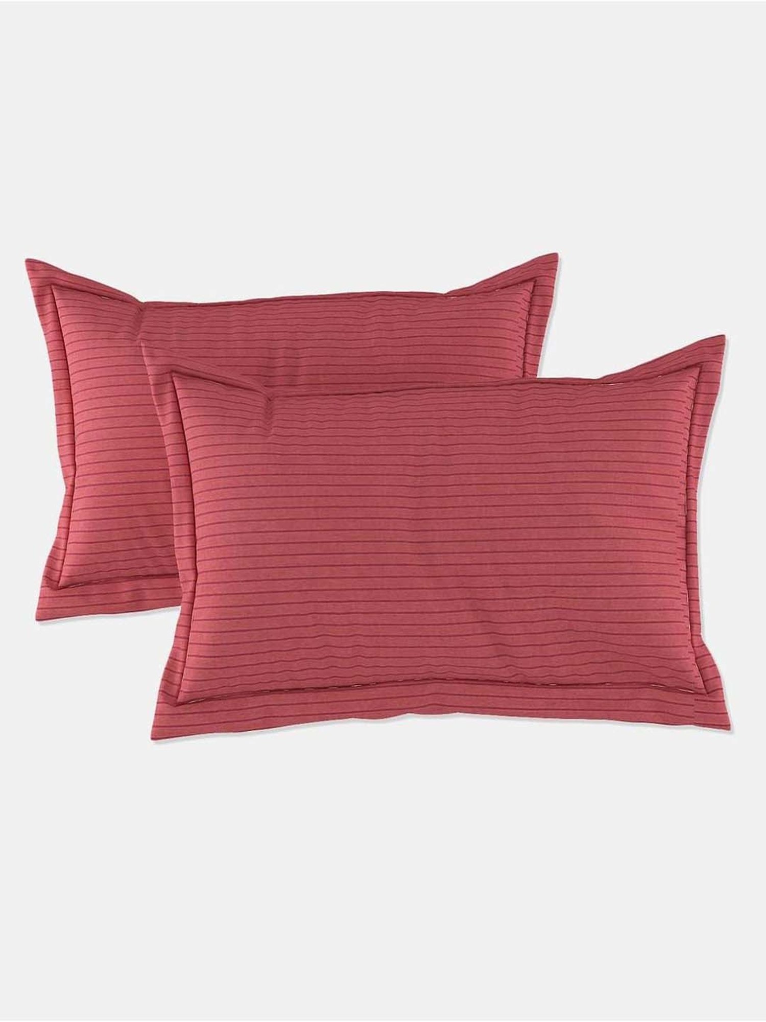 Fabindia Red Cotton 92 TC Single Bed Sheet With Pillow Cover