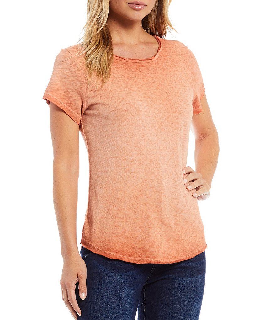 Reba Slub Jersey Jewel Neck Knit Tee