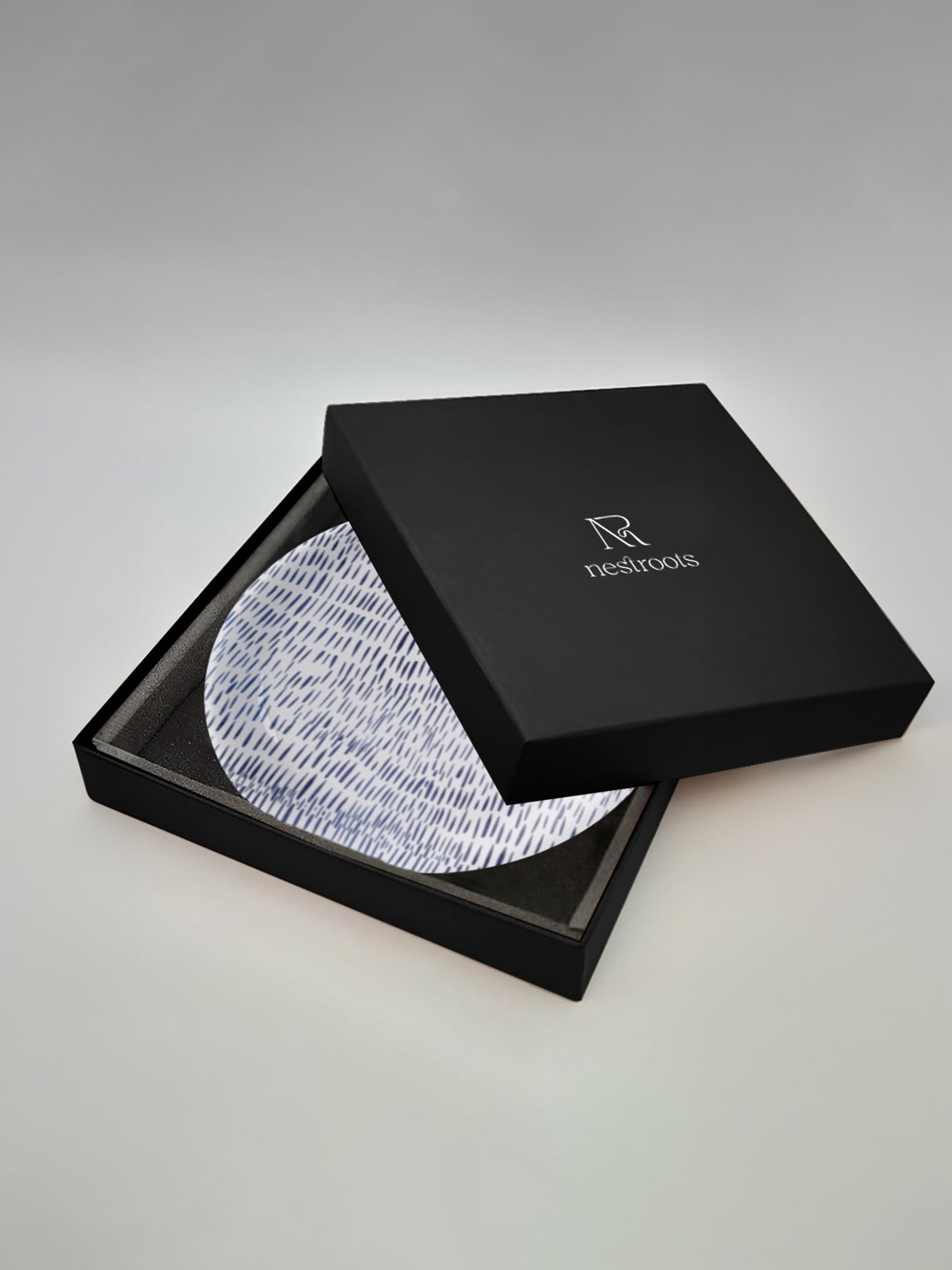 Nestroots Oceanic Oasis Blue & White Porcelain Decorative Wall Plate