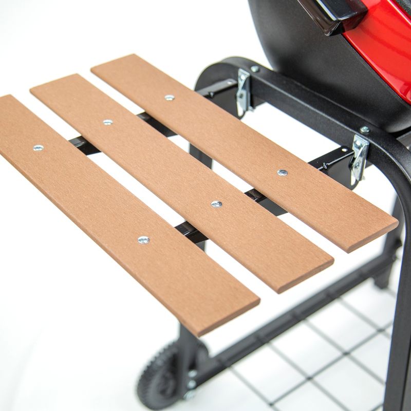 Americana Electric Cart Grill with Composite Wood Side Tables and Shelf Model 9325U - Meco