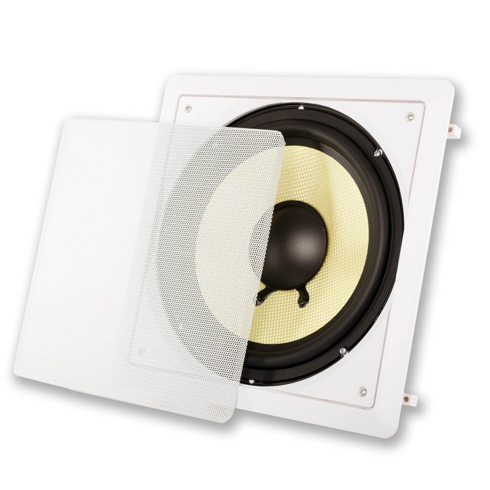 Acoustic Audio HD-S10 Flush Mount Subwoofer In Wall with 10" Speaker and Amp