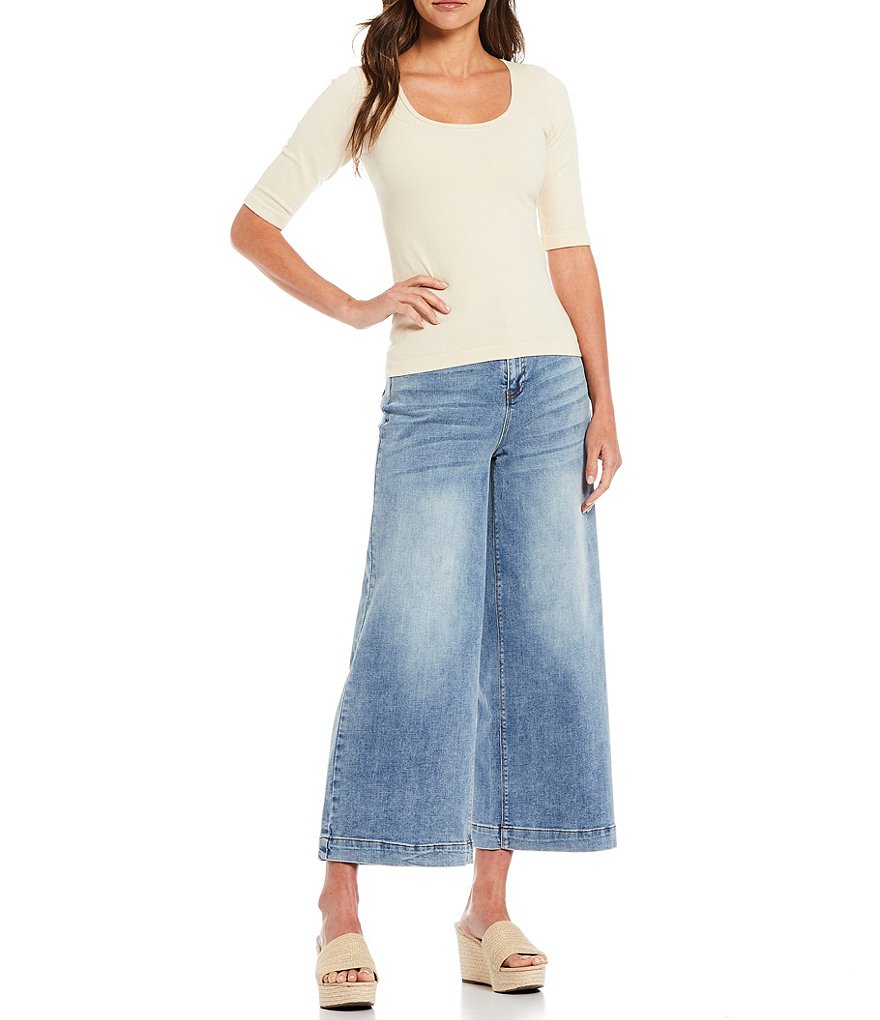 Gibson & Latimer Scoop Neck Seamless Rib Knit Tee