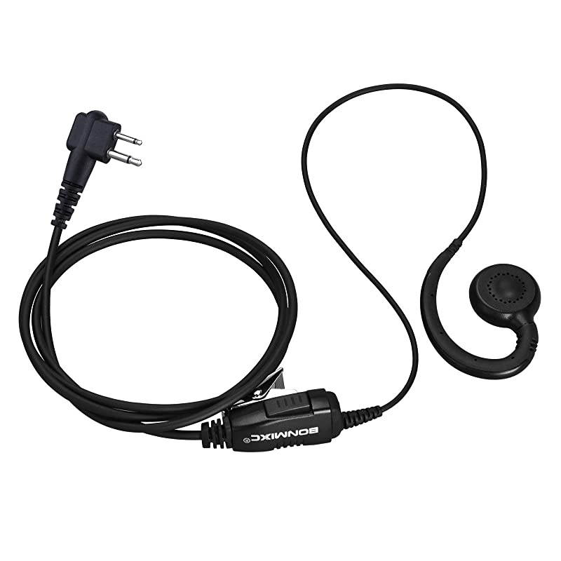 2 Pack Walkie Talkie Earpiece Mic PTT Compatible with Motorola 25mm+35mm 2Pin Thicker Reinforced Cable Walkie Talkie Headset CRing Earloop