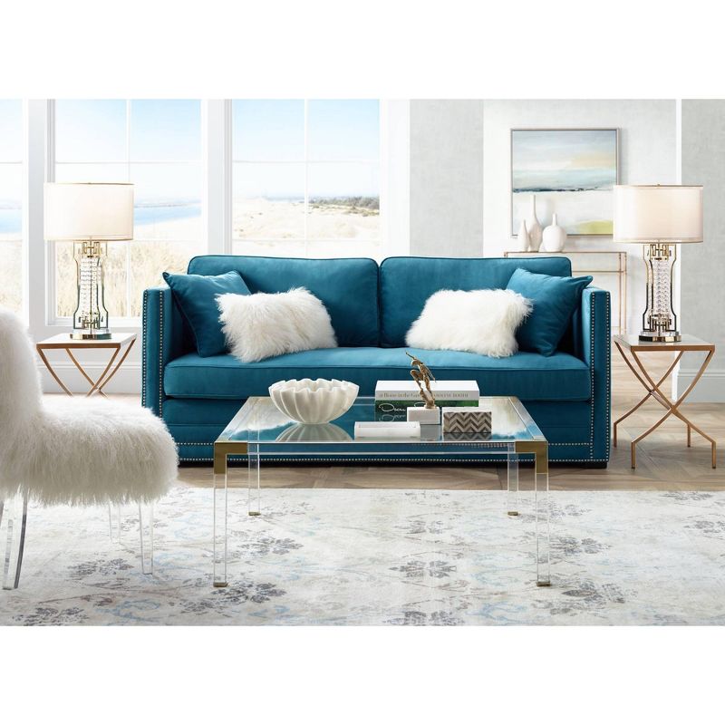 55 Downing Street Hanna 40" Square Clear Acrylic Modern Coffee Table