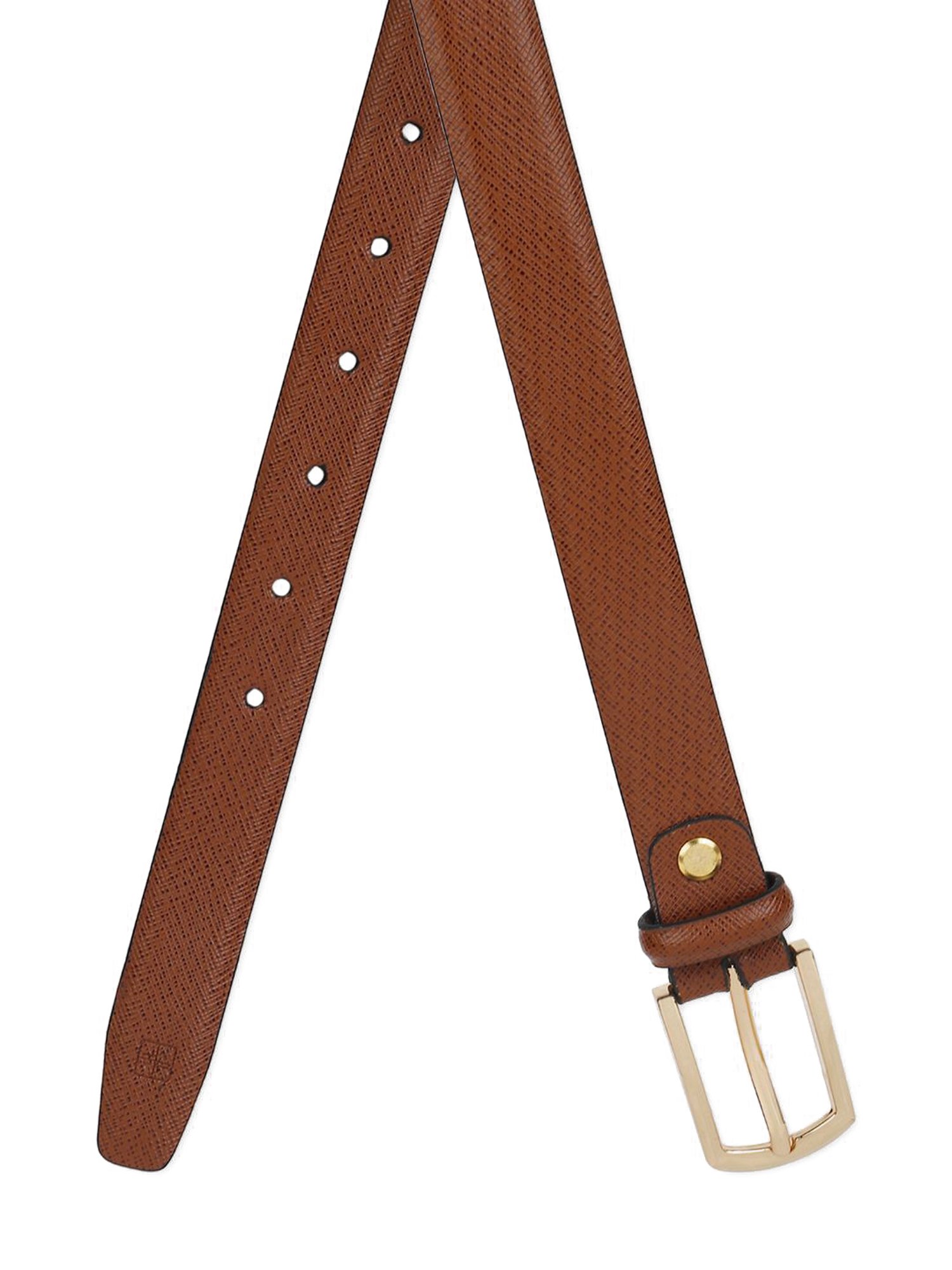 Carlton London Tan Textured Formal Belt for Women