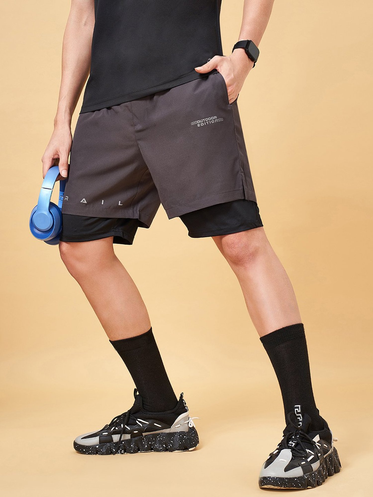 Adidas White Regular Fit Striped Sports Shorts