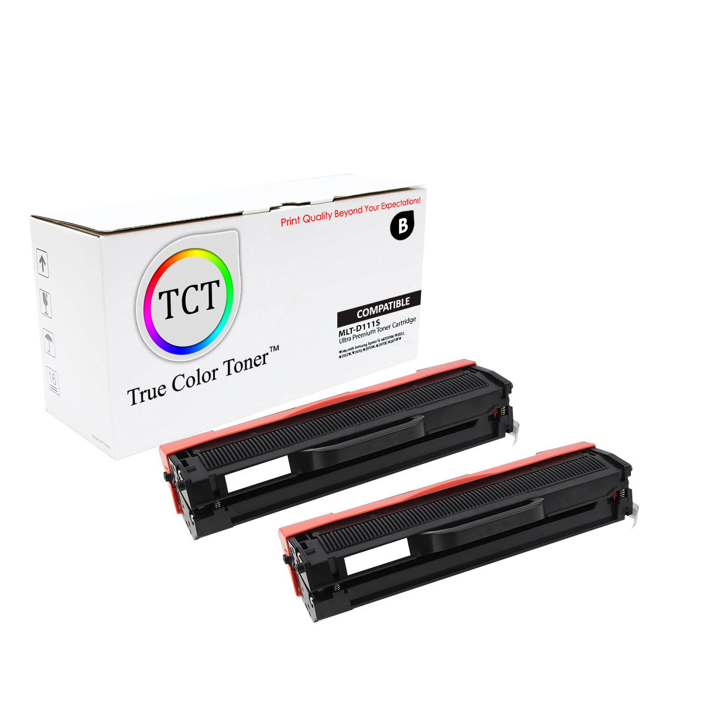 TCT Premium Compatible Toner Cartridge Replacement for Samsung MLT-D111S Black works with Samsung Xpress SL-M2020W M2022 M2022W Printers (1,000 Pages)