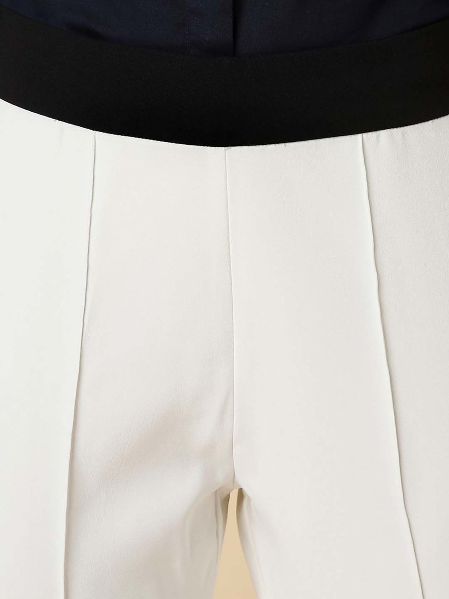 Allen Solly White Mid Rise Formal Trousers